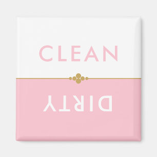 Aimant Lave-Vaisselle Rose Et Blanc Propres