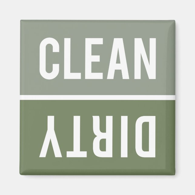 Aimant Lave-vaisselle vert olive de Sage sec propre (Devant)