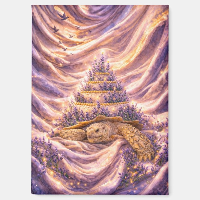 Aimant Lavender Dreams Birthday cake Sulcata tortoise (Recto)