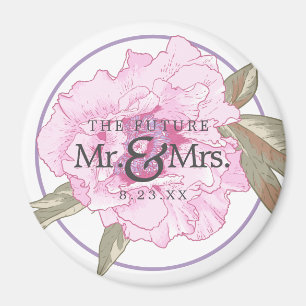 Aimant L'Avenir Mariage Floral M & Mme Sauvez La Date