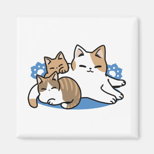 Aimant Laze Furr Days - Cute Lazy Cats Design