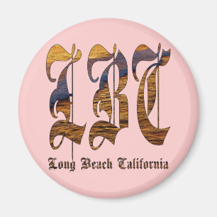 Aimant lbc, long beach, californie, surf, plage, océan, s