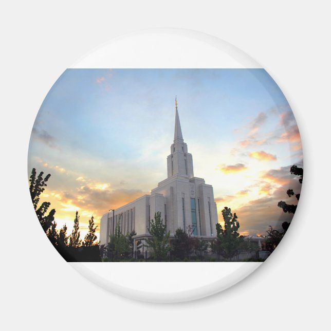 Aimant LDS Utah Temple sunset (Devant)