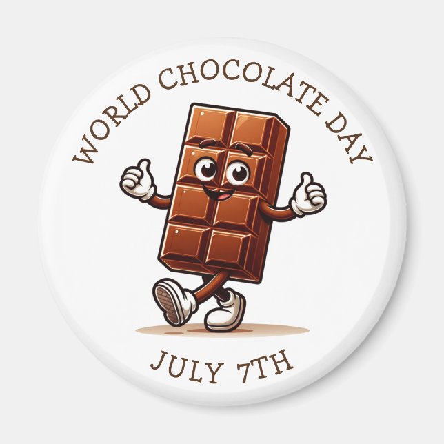 Aimant Le 7 juillet est la Journée mondiale du chocolat (Devant)