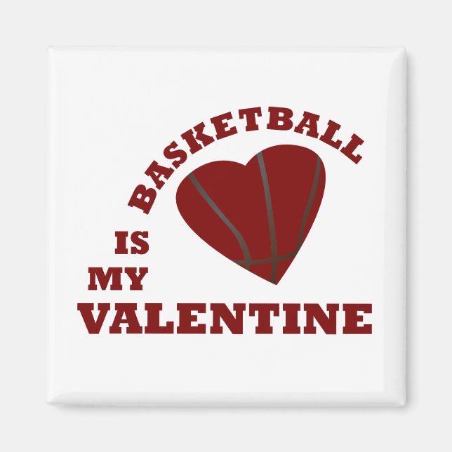 Aimant le basket-ball est ma valentine au coeur rouge (Devant)