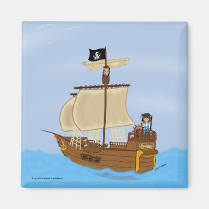 Aimant Le bateau avec l'aimant de pirates