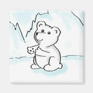 Aimant Le bébé d'ours blanc de bande dessinée a besoin
