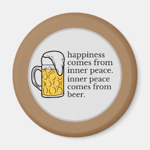 Aimant Le Bonheur Est Bière Drôle Citation Word Art