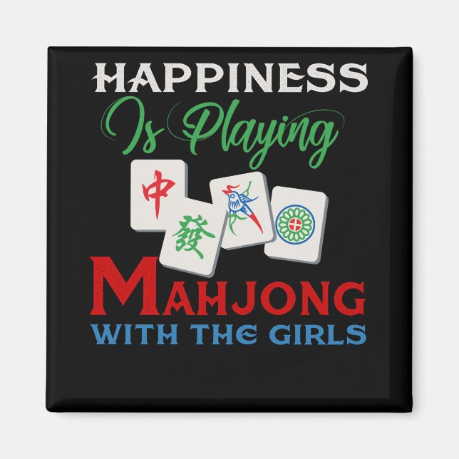 Aimant Le Bonheur Est De Jouer Au Mahjong Avec Les Filles (Devant)