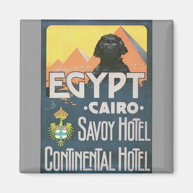 Aimant Le Caire Egypte - Art d'affiche de voyage Vintage (Devant)