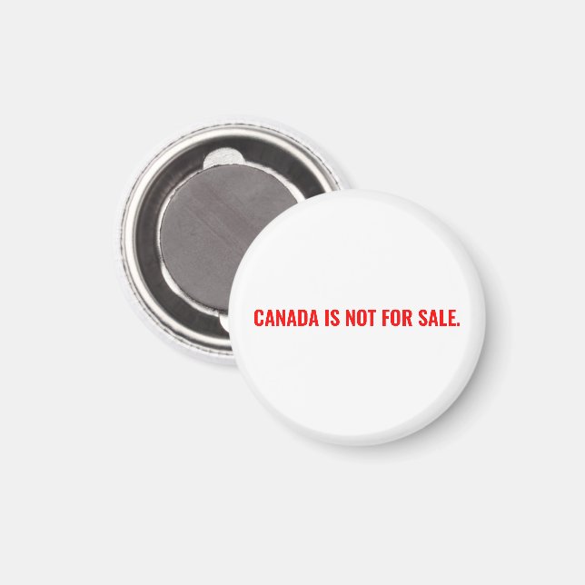 Aimant Le Canada n'est pas à vendre texte rouge blanc min (Recto/Verso)