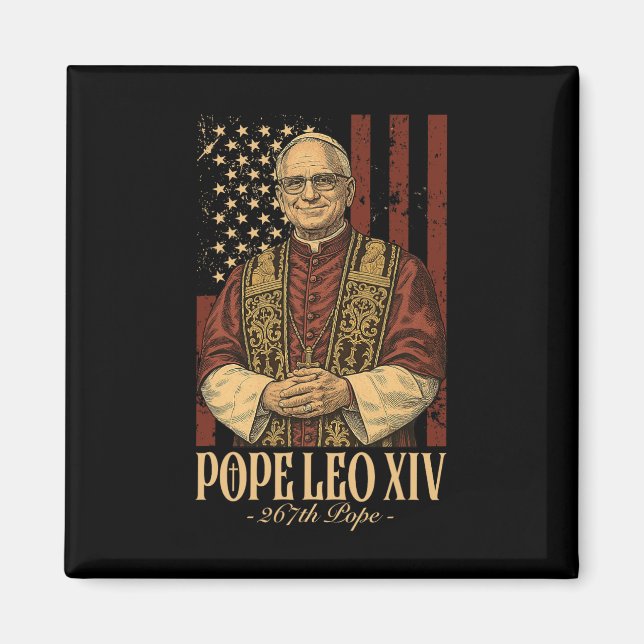 Aimant Le cardinal Robert Prevost le pape Leo Xiv (Devant)