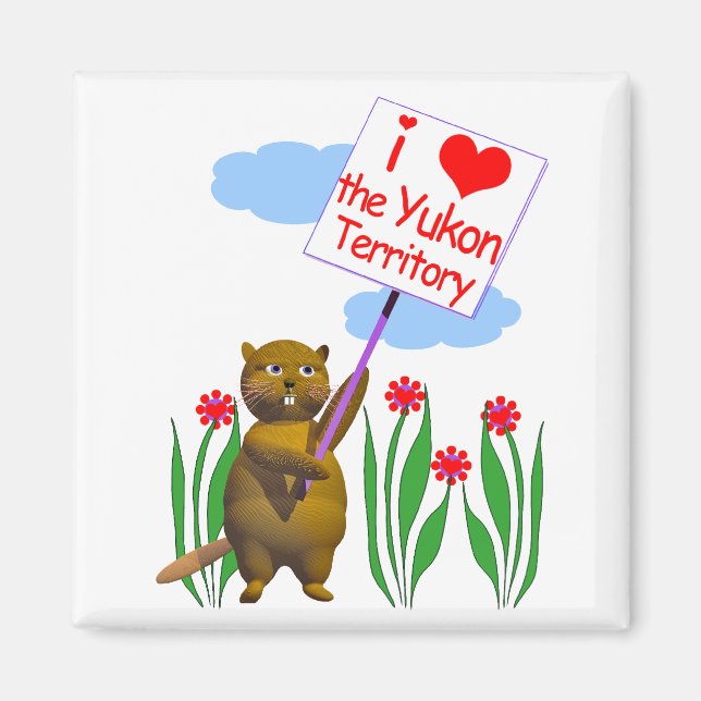 Aimant Le castor canadien aime le Yukon (Devant)