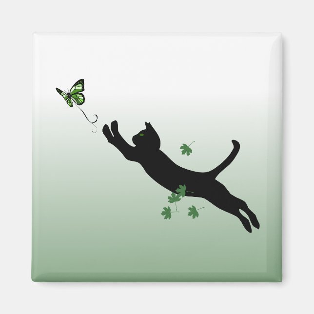 Aimant Le chat et le papillon (Devant)