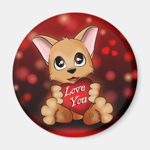 Aimant Le chiot t'aime Magnet