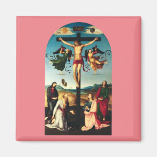 Aimant Le Christ crucifié avec la Vierge Marie