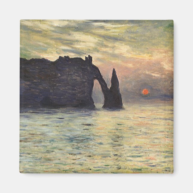 Aimant Le Cliff Etretat, coucher de soleil de Claude Mone (Devant)