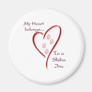 Aimant Le coeur de Shiba Inu appartient