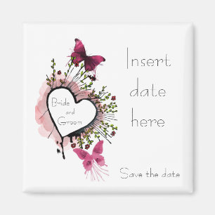 Aimant Le coeur, les fleurs et les papillons font gagner