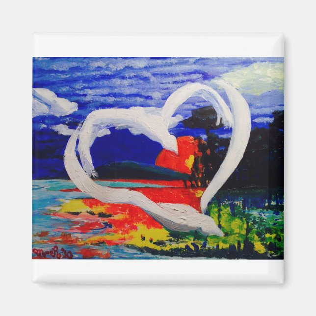 Aimant Le concept des deux oiseaux (Devant)