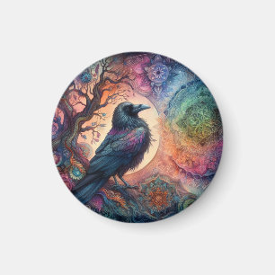 Aimant Le Corbeau de la vie Mandala Pagan