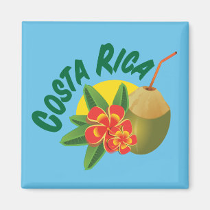 Aimant Le Costa Rica avec la ketmie et la noix de coco