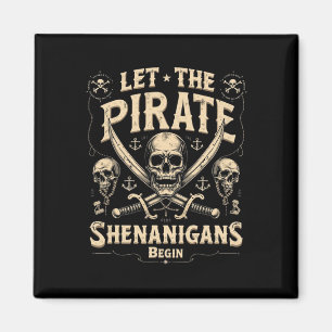 Aimant Le crâne d'Halloween laisse les shenanigans pirate