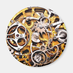 Aimant Le cru embraye la montre d'horloge punk de vapeur