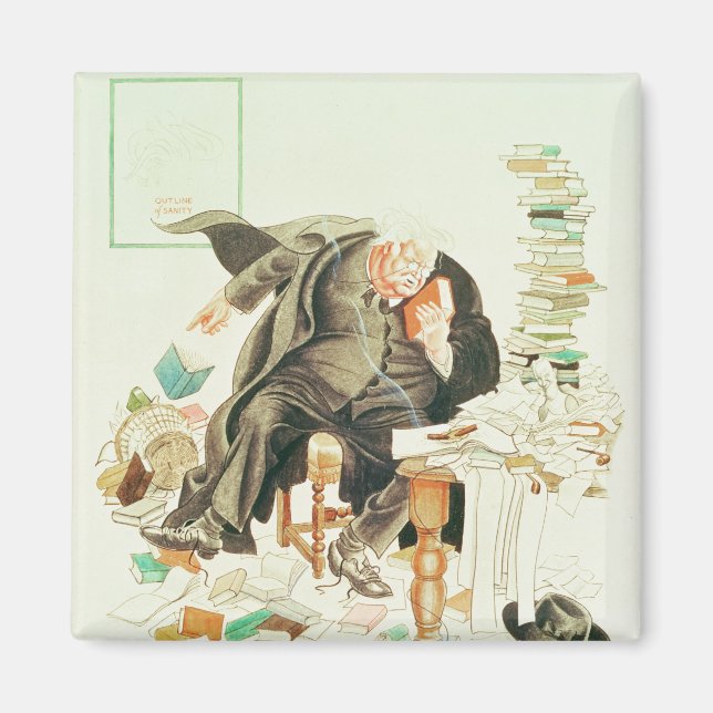 Aimant Le dessin satirique de Sanity (Devant)