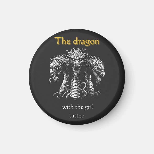 Aimant Le Dragon avec la fille tatouage - Drôle sombre (Devant)