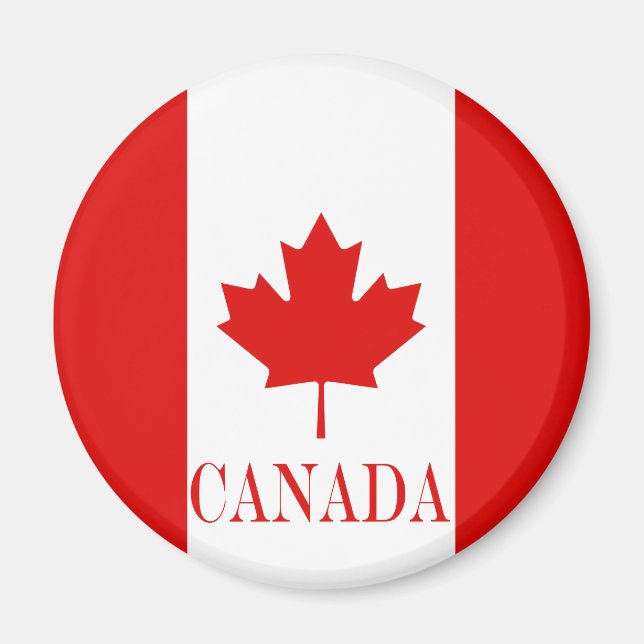 Aimant Le drapeau de la Feuille d'érable du Canada (Devant)