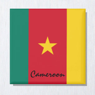 Aimant Le drapeau du Cameroun & les fans de vacances/spor