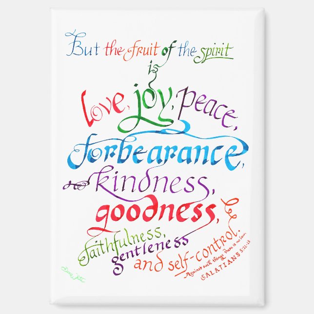 Aimant Le fruit de l'Esprit Bible Verse (Recto)