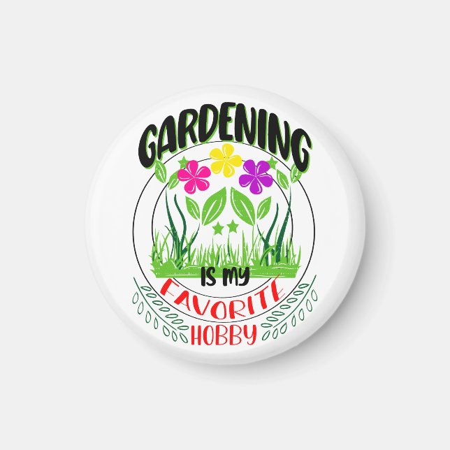 Aimant Le jardinage est mon passe-temps favori, l'amoureu (Devant)