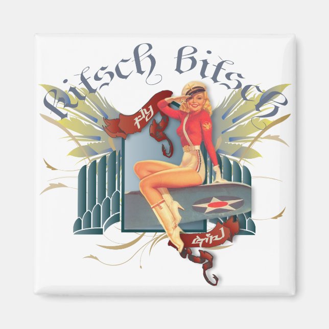 Aimant Le Kitsch Bitsch : Pin De Tatouage Fly Girl (Devant)