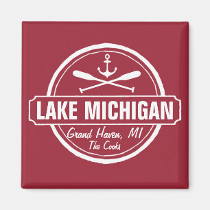 Aimant Le lac Michigan, ville faite sur commande, nom,