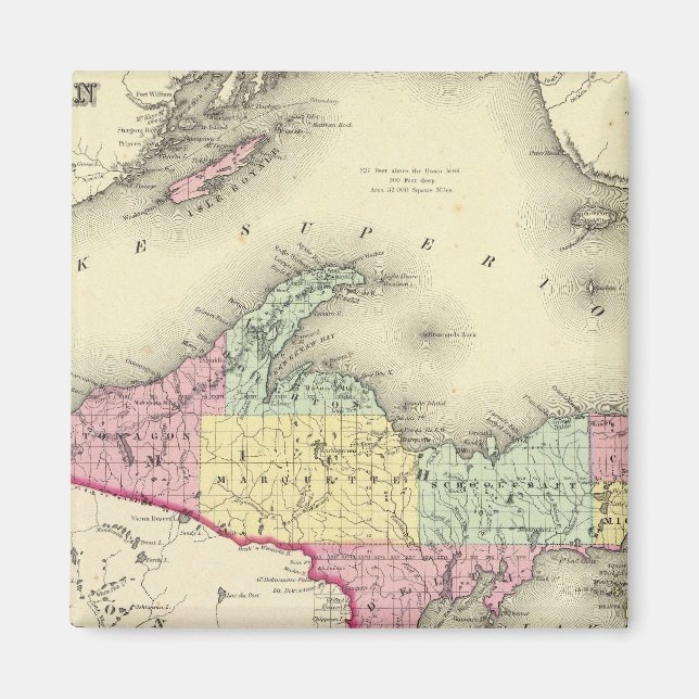 Aimant Le Lac Supérieur Et La Partie Nord Du Michigan (Devant)