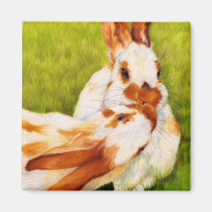 Aimant Le lapin embrasse l'aimant de lapin