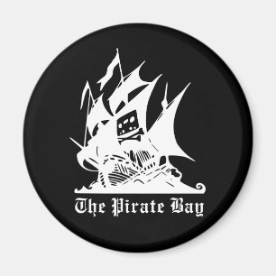 Aimant le logo de bateau de pirate de baie de pirate