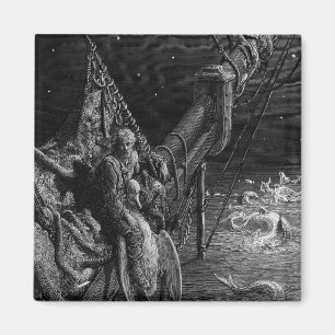 Aimant Le marin regarde fixement sur les serpents dans