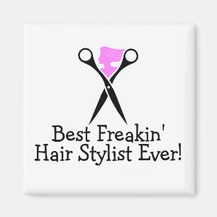 Aimant Le meilleur noir de rose de coiffeur de Freakin