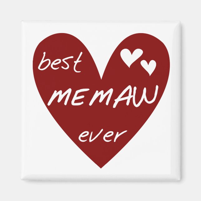 Aimant Le meilleurs T-shirts et cadeaux de Memaw de coeur (Devant)