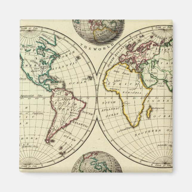 Aimant Le Monde aux frontières continentales (Devant)