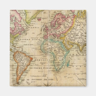Aimant Le monde sur la projection du Mercator