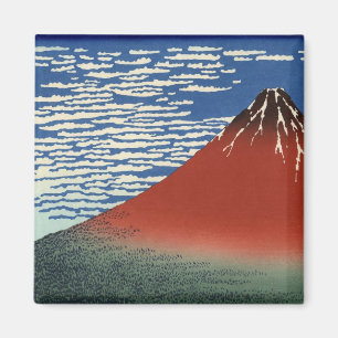 Aimant Le Mont Fuji par temps clair (Fuji Rouge) (Hokusai