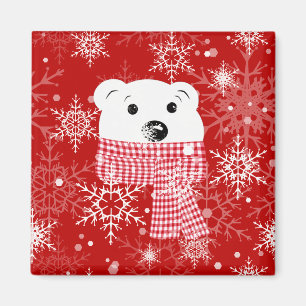 Aimant Le museau d'un ours polaire, Noël 