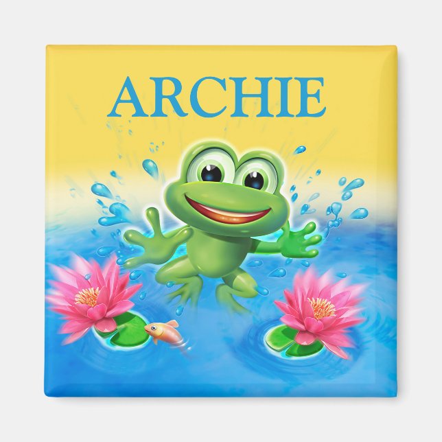 Aimant Le nom de l'enfant sautant de l'aimant frigo greno (Devant)