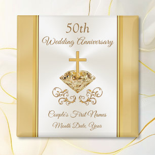 Aimant Le Parti du 50e anniversaire du Mariage chrétien e