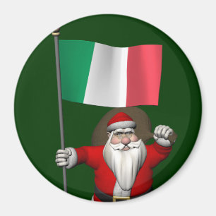 Aimant Le Père Noël Avec L'Ensigne D'Italie