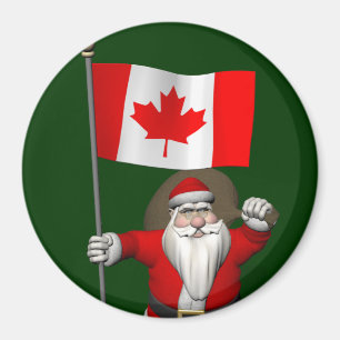 Aimant Le Père Noël Avec L'Ensigne Du Canada